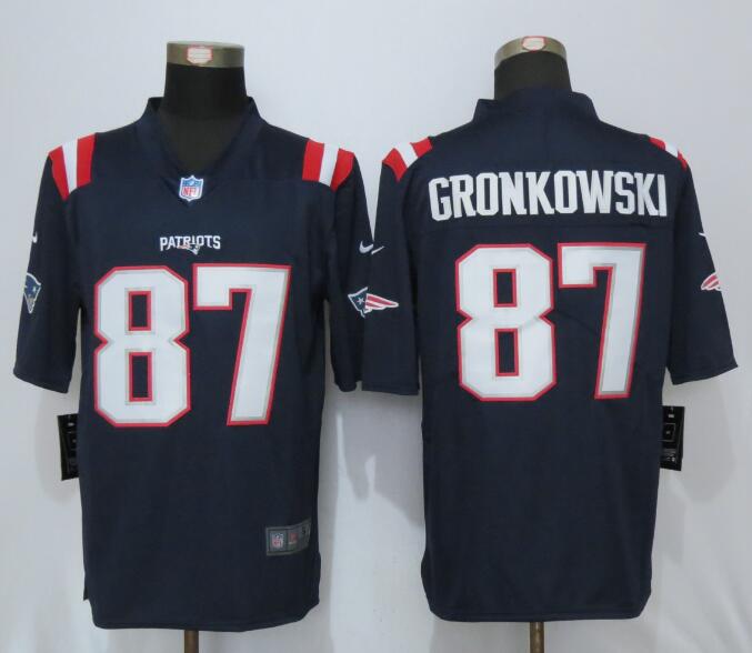 NFL New England Patriots #87 Gronkowski Blue Rush Jersey