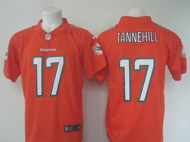 NFL Miami Dolphins #17 Tannehill Orange Rush Jersey