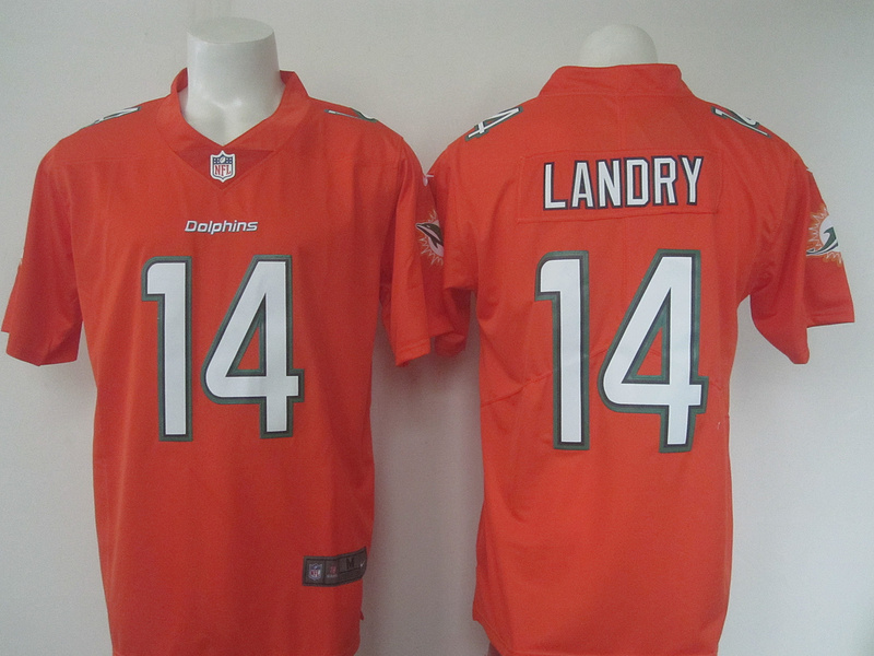NFL Miami Dolphins #14 Landry Orange Rush Jersey