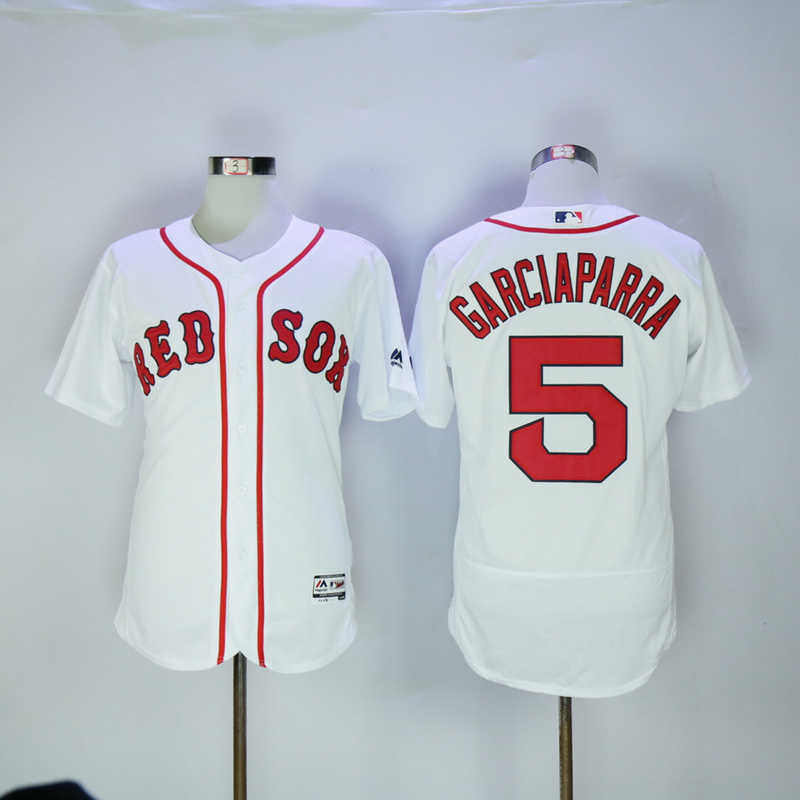 MLB Boston Red Sox #5 Garciaparra White Elite Jersey