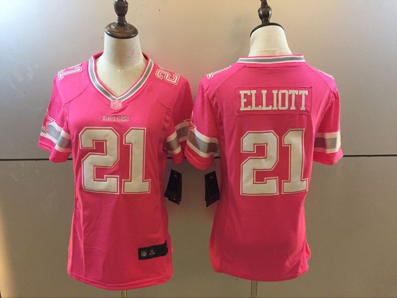 NFL Dallas Cowboys #21 Elliott Pink Women Jersey