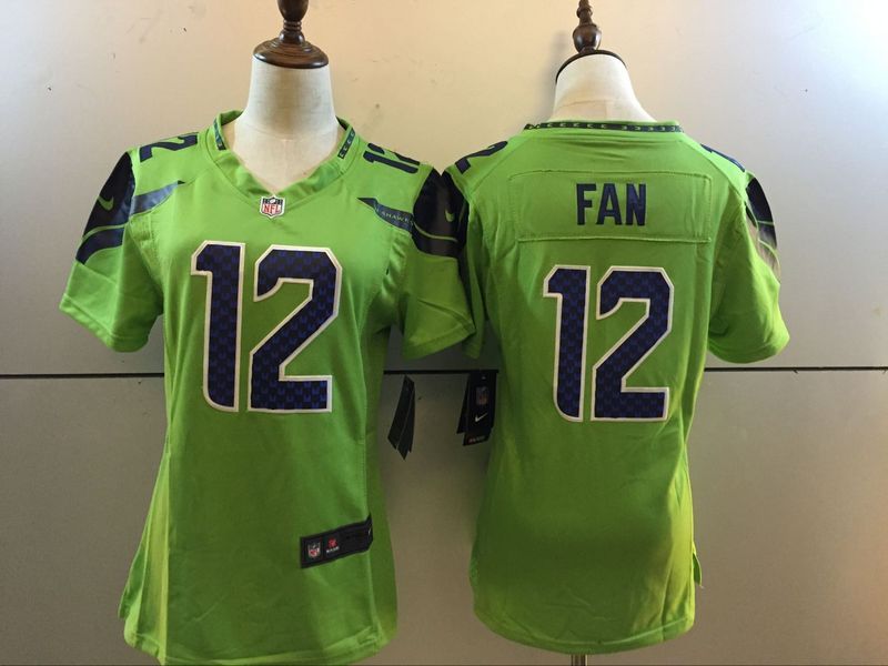NFL Seattle Seahawks #12 Fan Color Rush Women Jersey