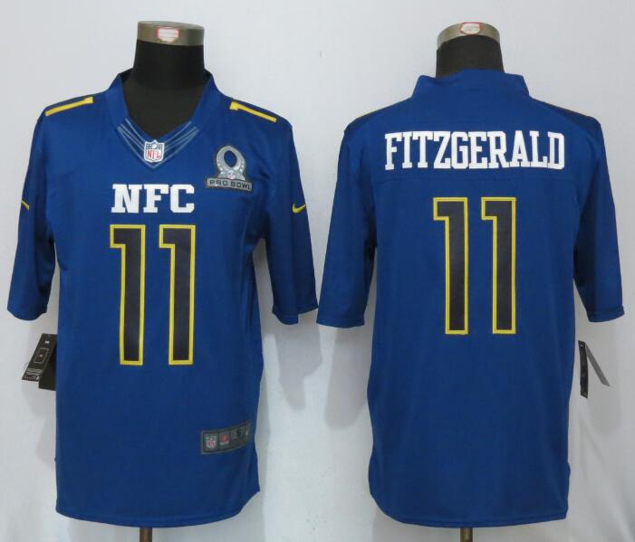 NFL Arizona Cardinals #11 Fitzgerald NFC All Star Blue Jersey