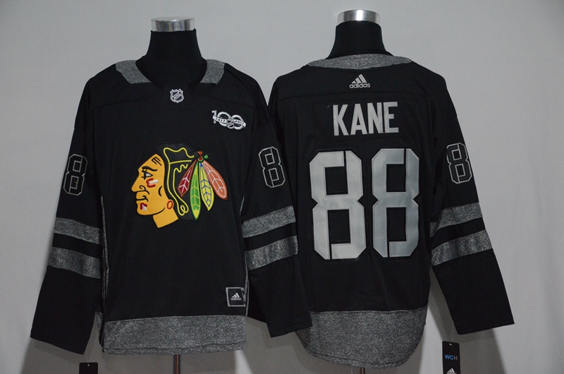 NHL Chicago Blackhawks #88 Kane 100th Anniversary Black Jersey