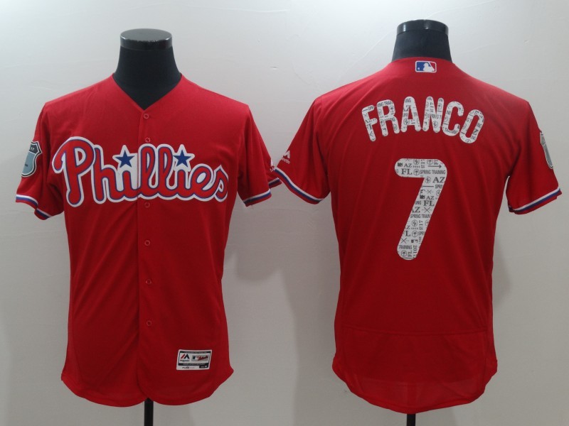 MLB Philadelphia Phillies #7 Franco Red Spring Training Jersey