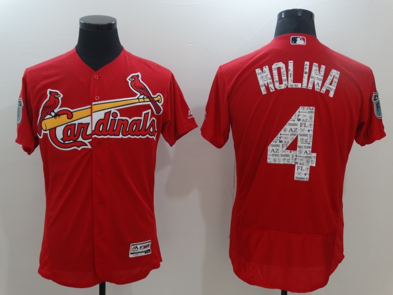 MLB St.Louis Cardinals #4 Molina Red Spring Training Jersey