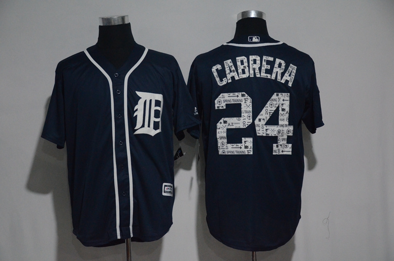 MLB Detriot Tigers #24 Cabrera D.Blue Spring Trainging Jersey