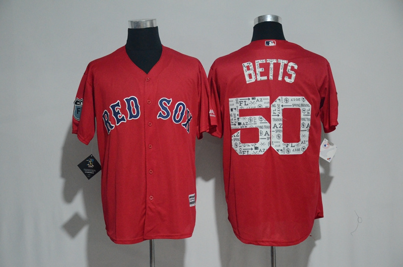 MLB Boston Red Sox #50 Betts Red Spring Trainging Jersey