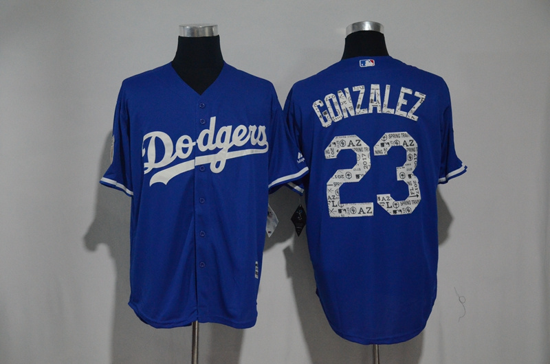 MLB Los Angeles Dodgers #23 Gonzalez Blue Spring Training Jersey