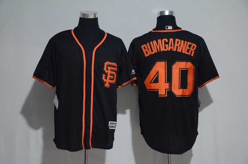 MLB San Francisco Giants #40 Bumgarner Black Orange Number Jersey