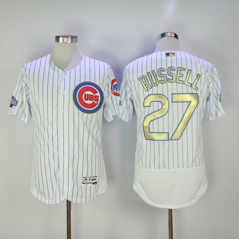 MLB Majestic Chicago Cubs #27 Russell Gold Program White Flex Base Elite Jersey
