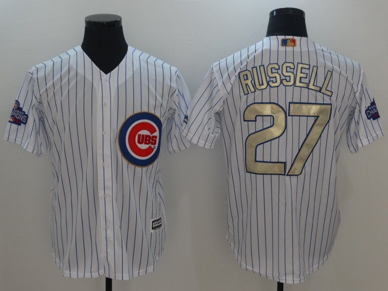 MLB Majestic Chicago Cubs #27 Russell Gold Program White Jersey