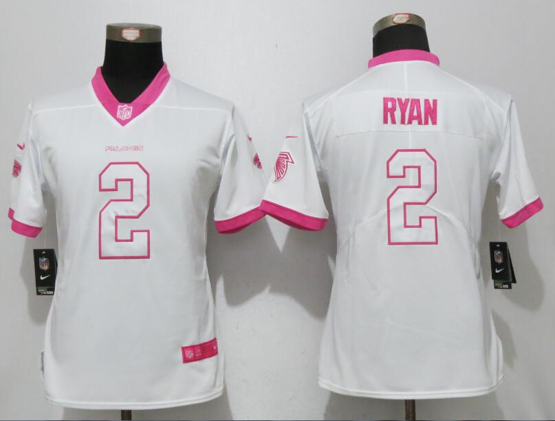 Women NFL Atlanta Falcons #2 Ryan White Pink Color Rush Jersey