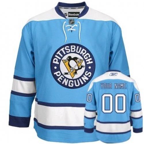 Light Blue #00 Your Name Third Premier Custom NHL Pittsburgh Penguins Jersey