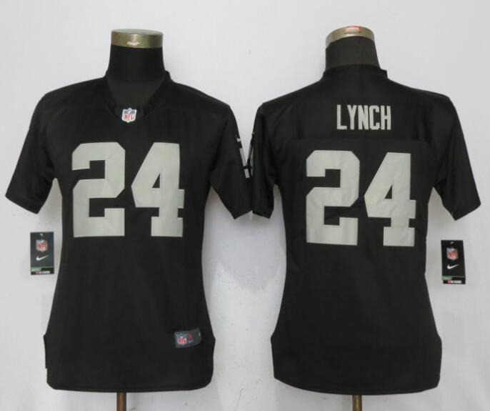 Nike Oakland Raiders #24 Lynch Black Womens Jersey