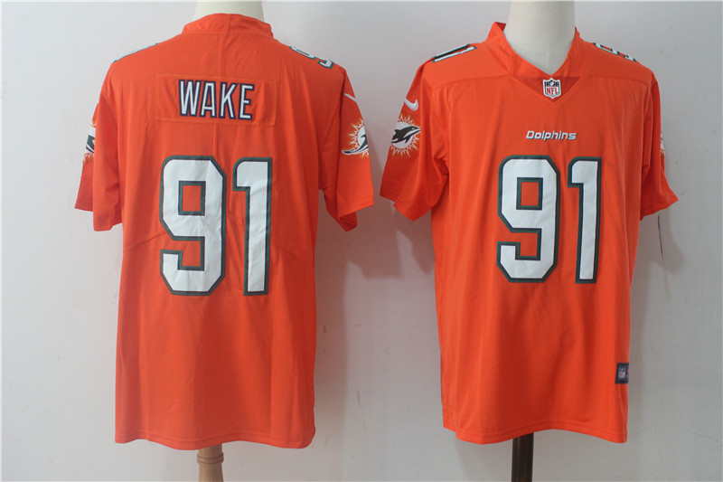 NFL Miami Dolphins #91 Wake Color Rush Jersey