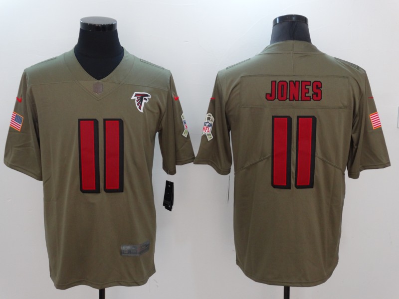 Mens Atlanta Falcons #11 Jones Olive Salute to Service Limited Jersey