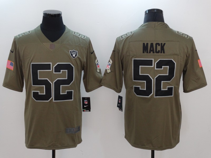 Mens Oakland Raiders #52 Mack Olive Salute to Service Limited Jersey