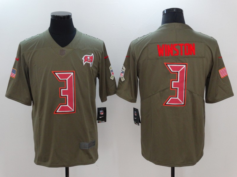 Mens Tampa Bay Buccaneers #3 Winston Olive Salute to Service Limited Jersey