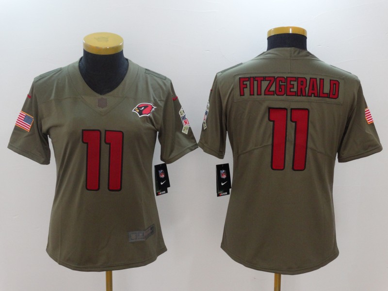 Womens Arizona Cardinals #11 Fitzgerald Olive Salute to Service Limited Jersey