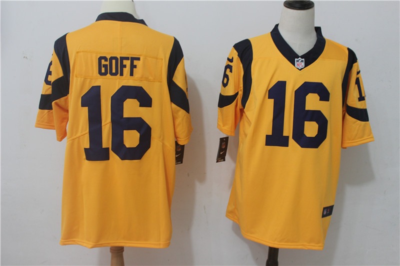 NFL Los Angeles Rams #16 Goff Yellow Vapor Limited Jersey