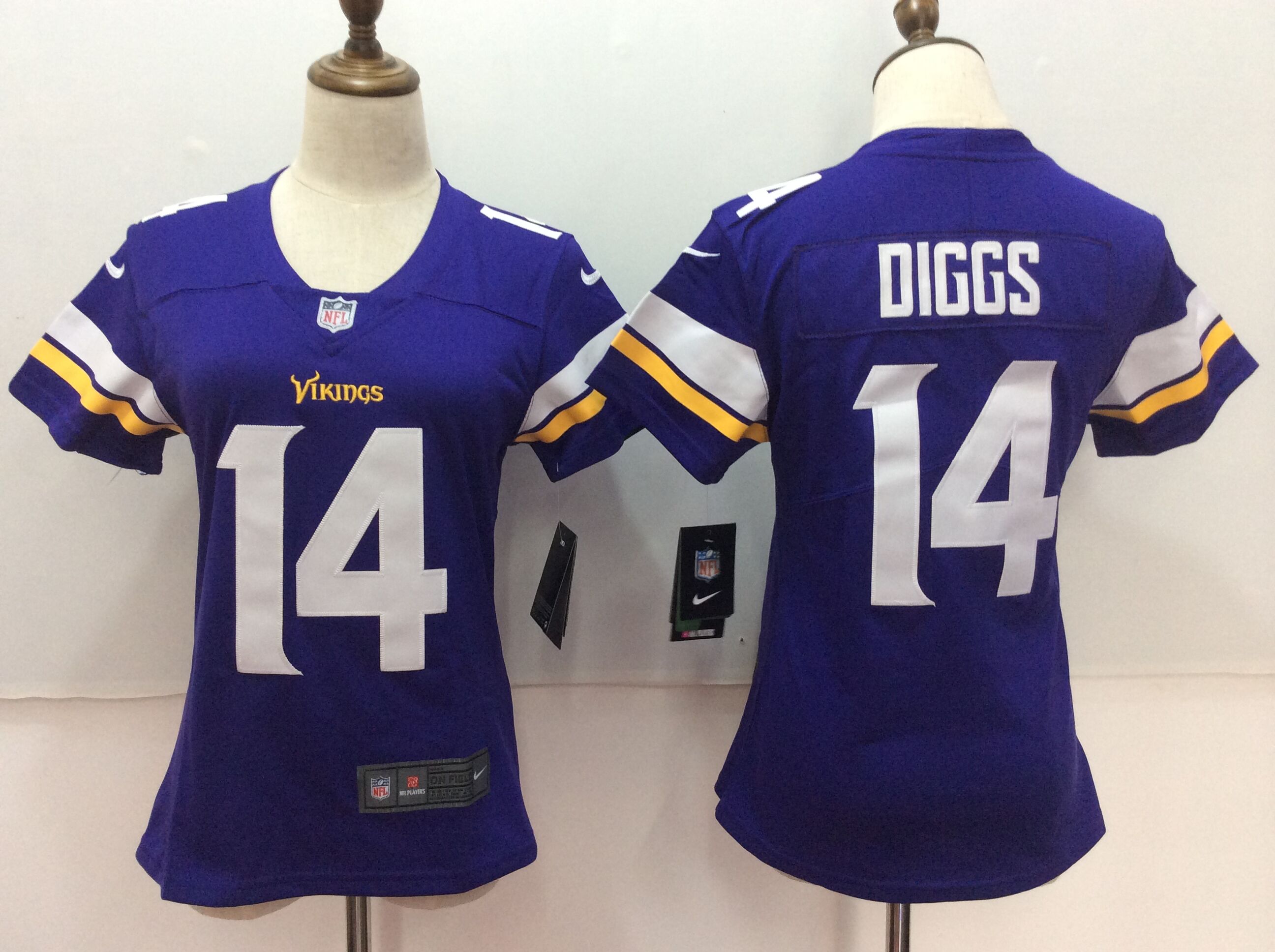 Women NFL Minnesota Vikings #14 Diggs Purple Jersey