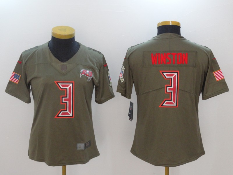 Womens Tampa Bay Buccaneers #3 Winston Olive Salute to Service Limited Jersey