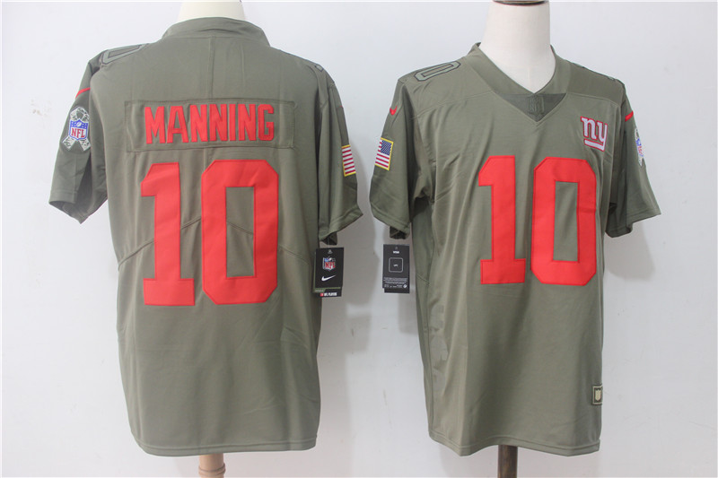 Mens New York Giants #10 Manning Olive Salute to Service Limited Jersey