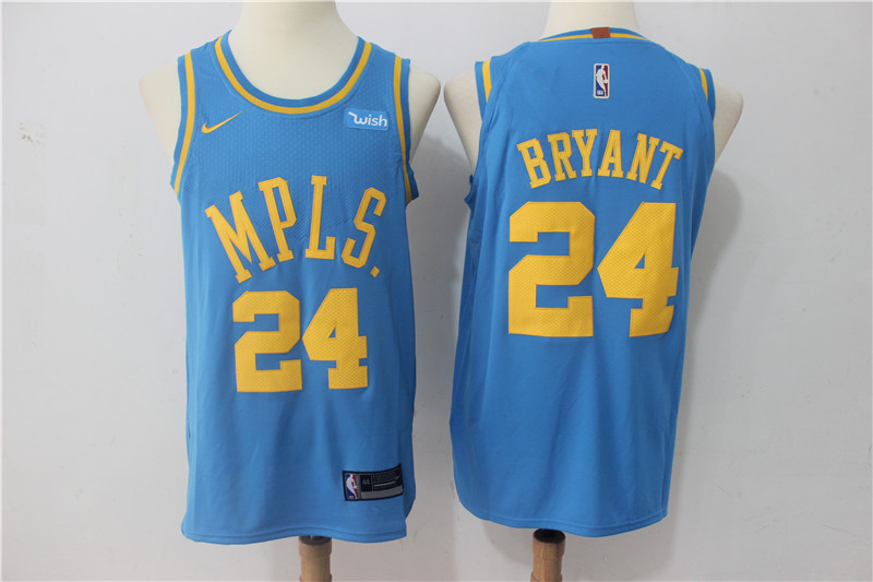 Nike Lakers #24 Bryant Blue Throbwack Jersey