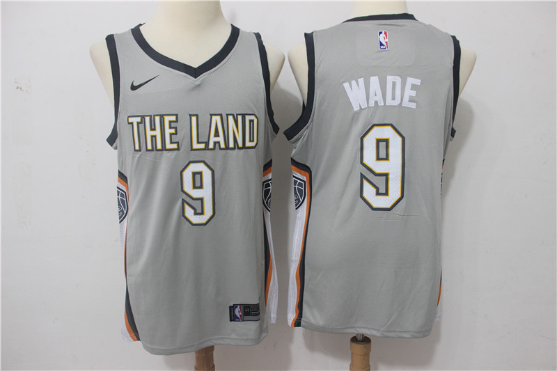 Nike NBA Cleveland Cavaliers #9 Wade Grey New Jersey 
