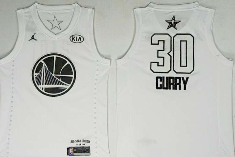 NBA Golden State Warriors #30 Curry White 2018 All Star Jersey