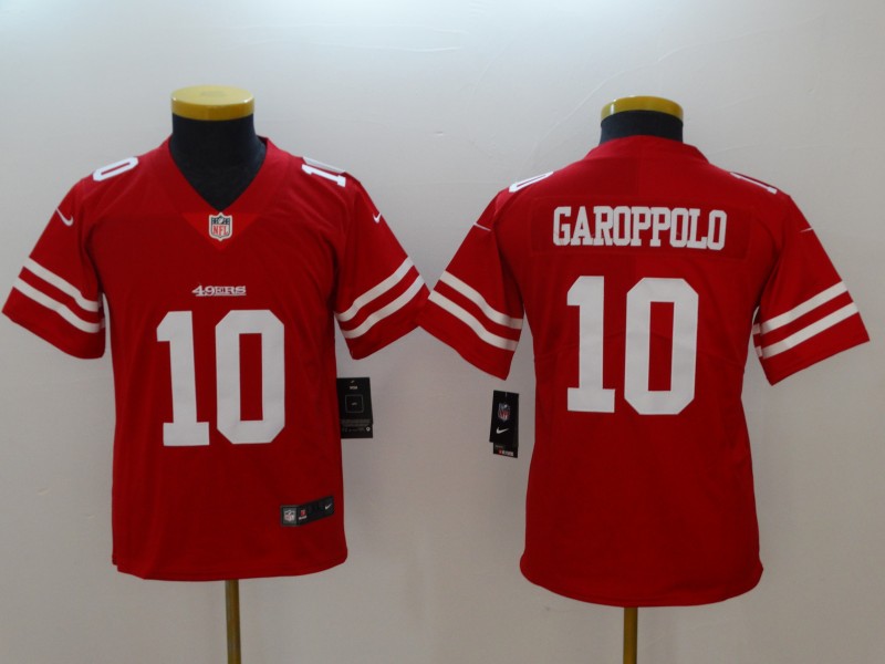 NFL San Francisco 49ers #10 Garoppolo Red Kids Jersey