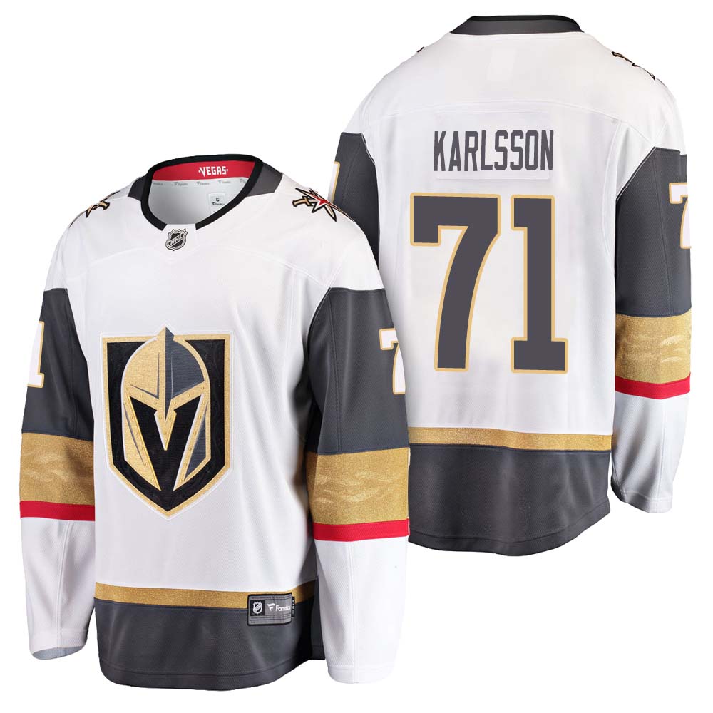 Adidas Mens Vegas Golden Knights #71 Karlsson Hockey Jersey White