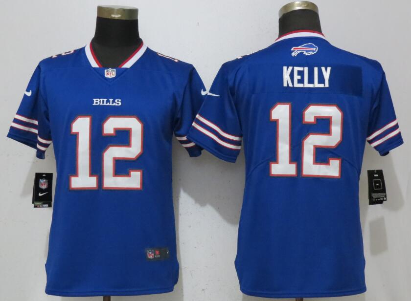 Womens Buffalo Bills #12 Kelly Blue Jersey