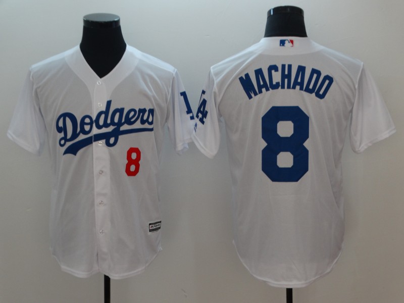 MLB Los Angeles Dodgers #8 Machado White Jersey