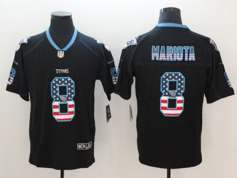 NFL Tennessee Titans #8 Mariota Black Flag USA Limited Jersey