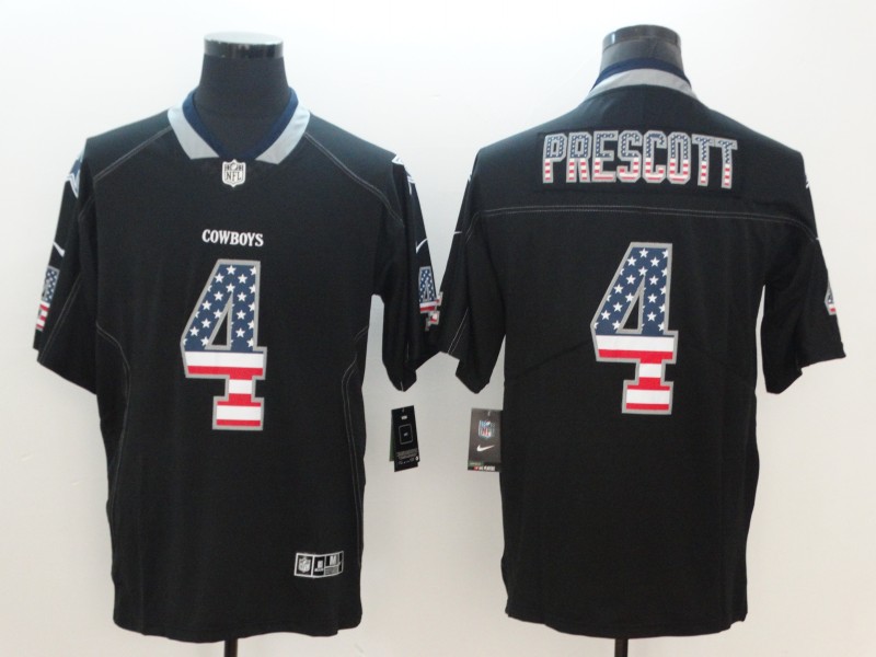 NFL Dallas Cowboys #4 Prescott USA Flag Jersey