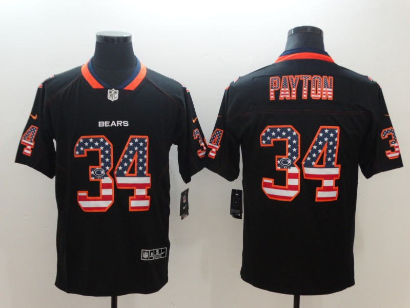 NFL Chicago Bears #34 Payton USA Flag Jersey