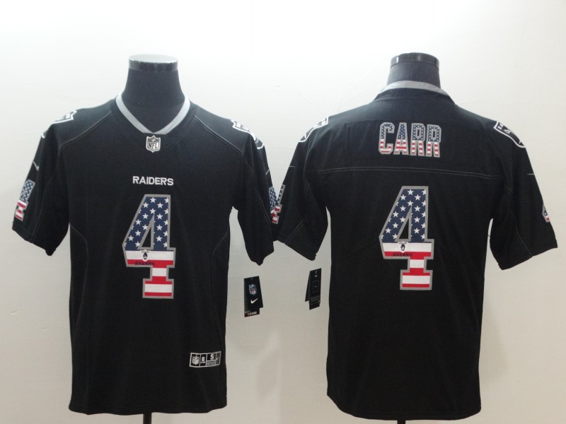 NFL Oakland Raiders #4 Carr USA Flag Jersey