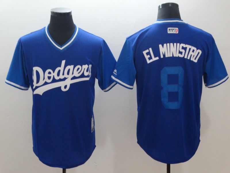 MLB Los Angeles Dodgers #8 El Ministro Nickname Blue Pullover Jersey