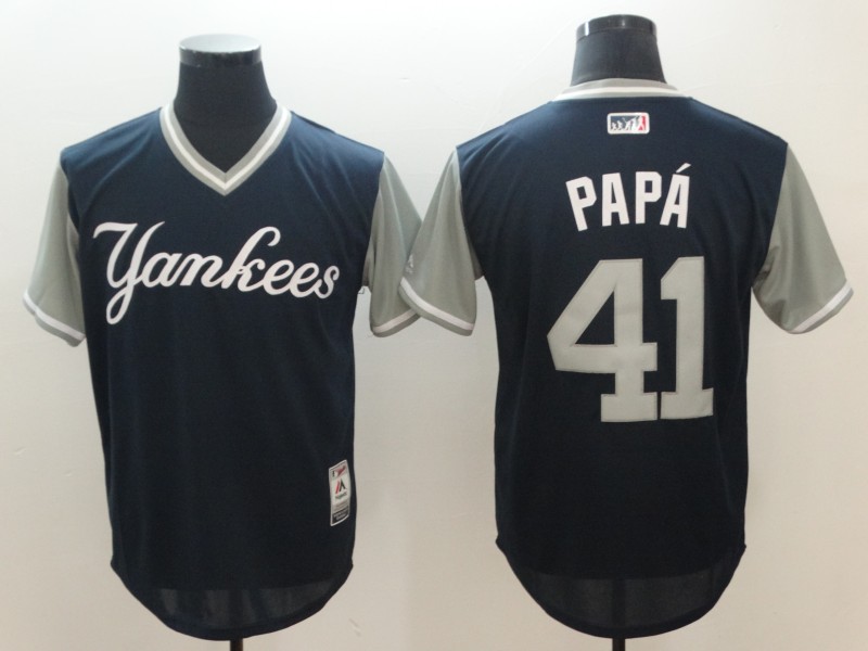 MLB New York Yankees #41 Papa Nickname Pullover Jersey