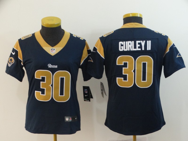 Womens NFL Los Angeles Rams #30 Gurley II D.Blue Vapor Limited Jersey