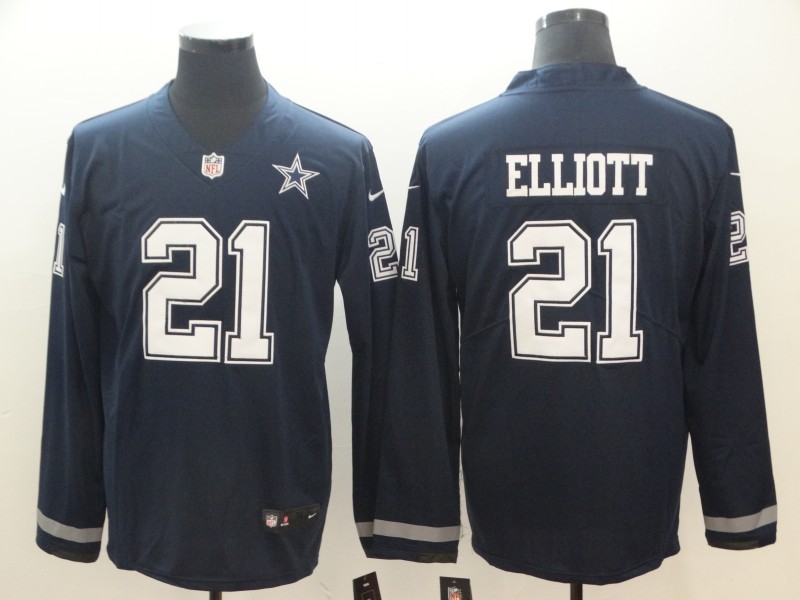 Dallas Cowboys #21 Elliott New Long-Sleeve Stitched Jersey