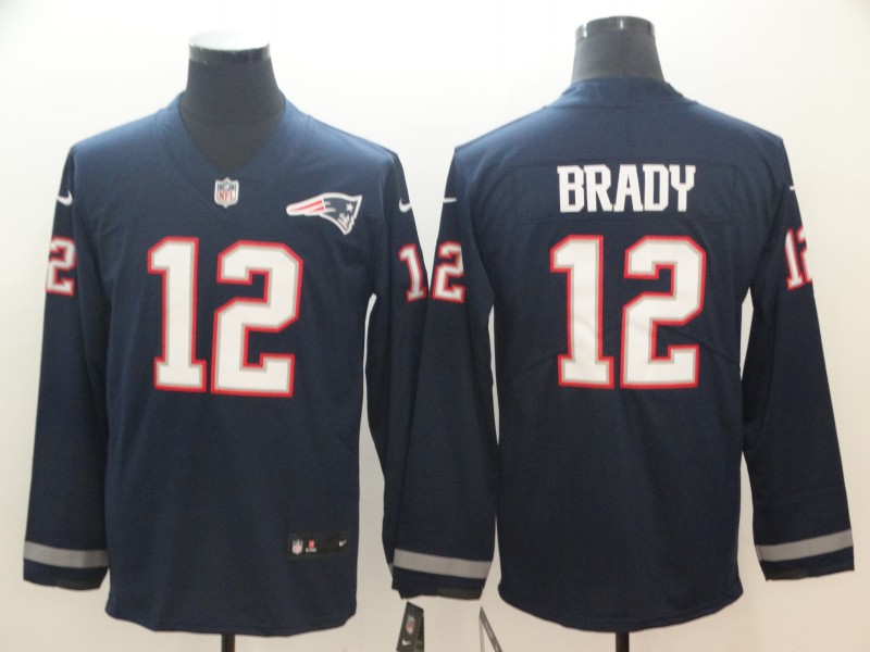 New England Patriots #12 Brady Long-Sleeve Jersey