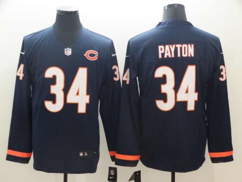 Chicago Bears #34 Payton New Long-Sleeve Stitched Jersey