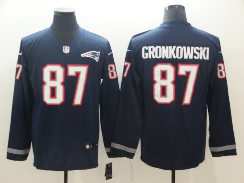 New England Patriots #87 Gronkowski Long-Sleeve Jersey