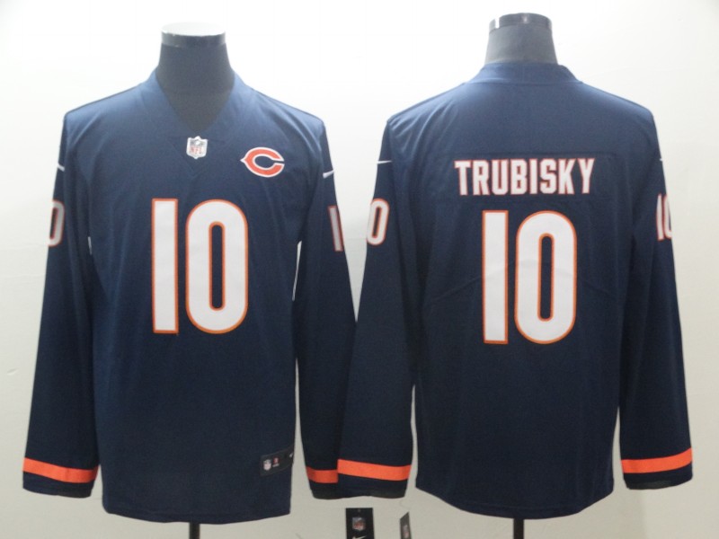 Chicago Bears #10 Trubisky New Long-Sleeve Stitched Jersey