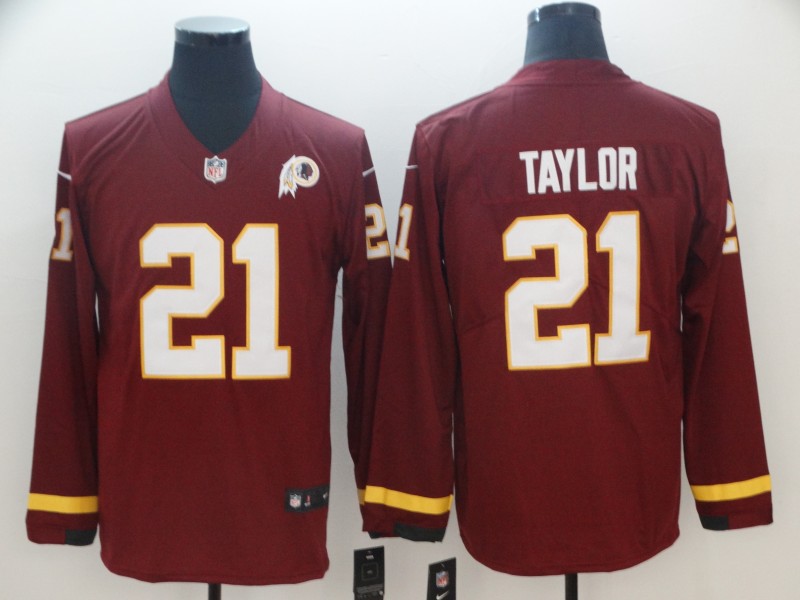 Washington Redskins #21 Taylor New Long-Sleeve Stitched Jersey