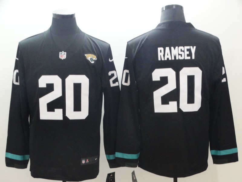 Jacksonville Jaguars #20 Ramsey Black Long-Sleeve Jersey