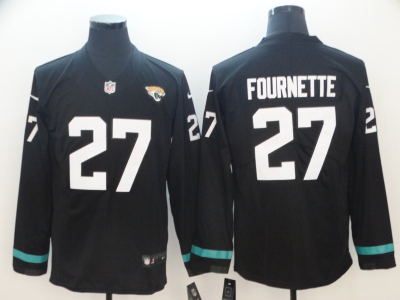 Jacksonville Jaguars #27 Fournette Black Long-Sleeve Jersey
